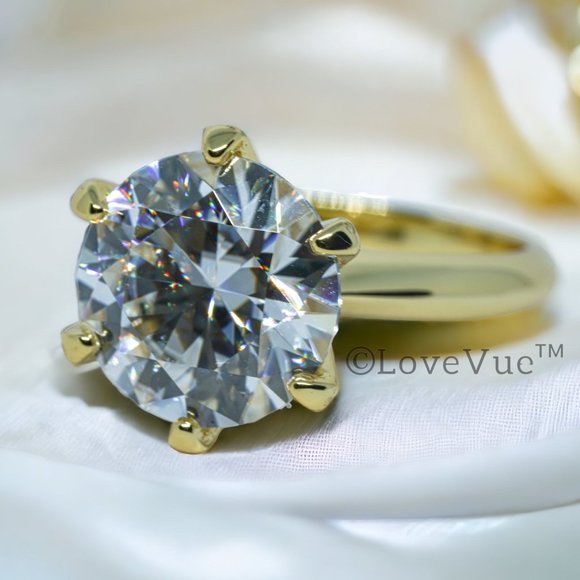 Certified 5ct. t.w. Diamond Elegant Brilliant Cut Solitaire Gold Engagement Ring - Picture 5 of 16